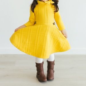 Janie and Jack yellow 3t dress with bow collar